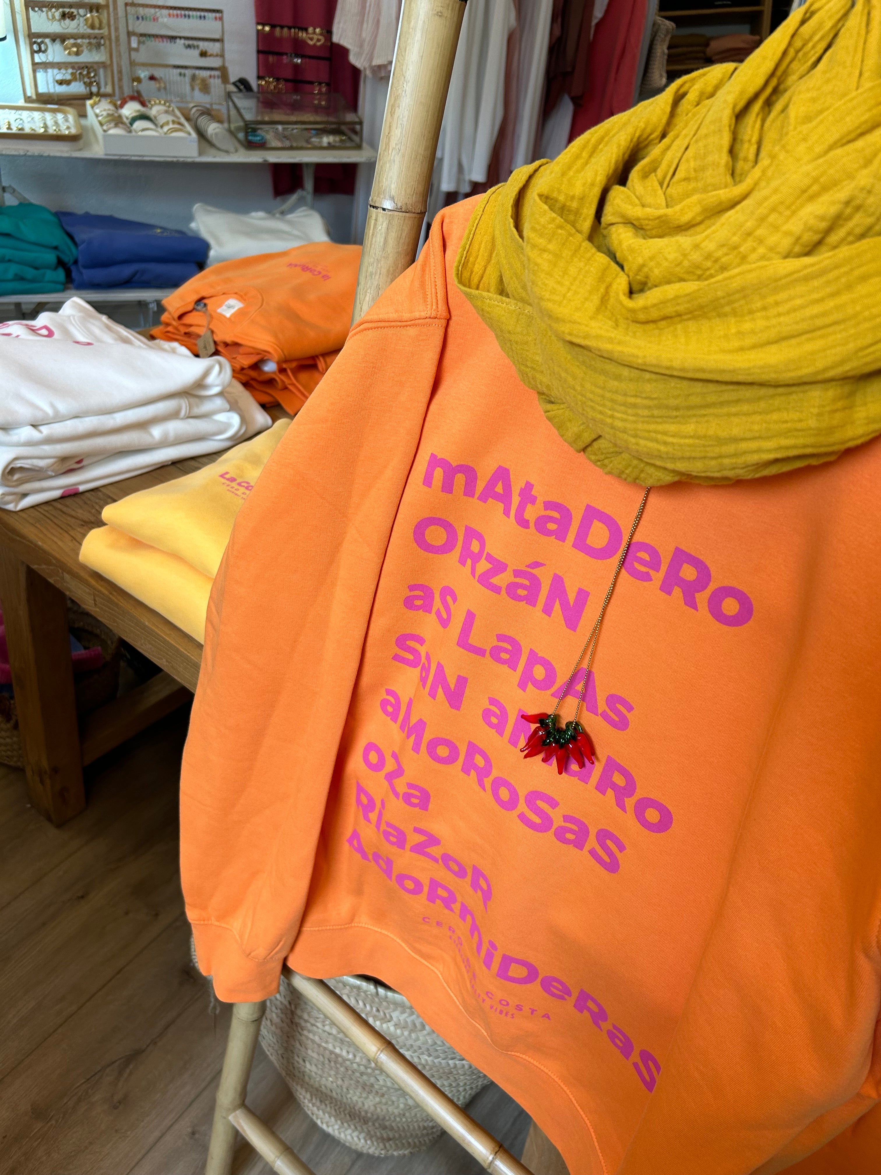 SUDADERA NARANJA/FUCSIA 