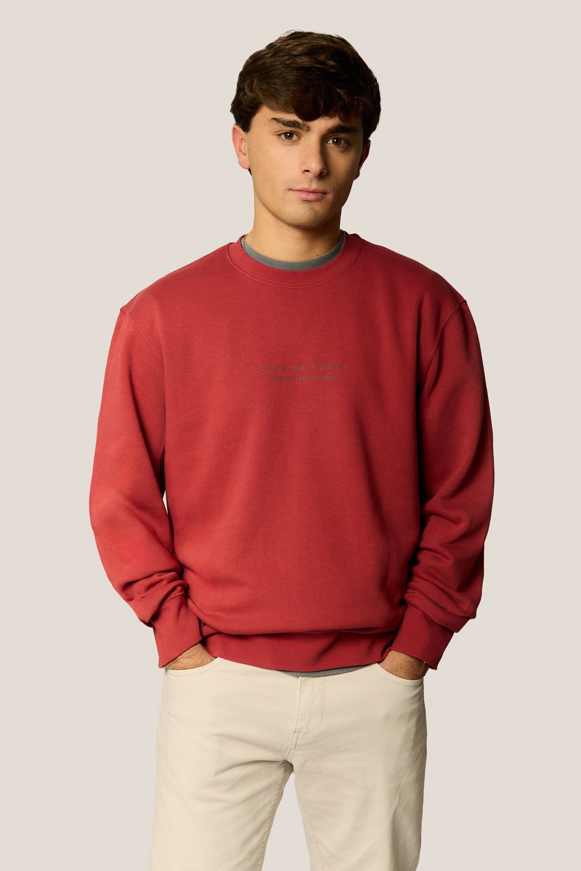 SUDADERA ROJO/GRANATE "CERO DE COSTA" PLAYAS SURF