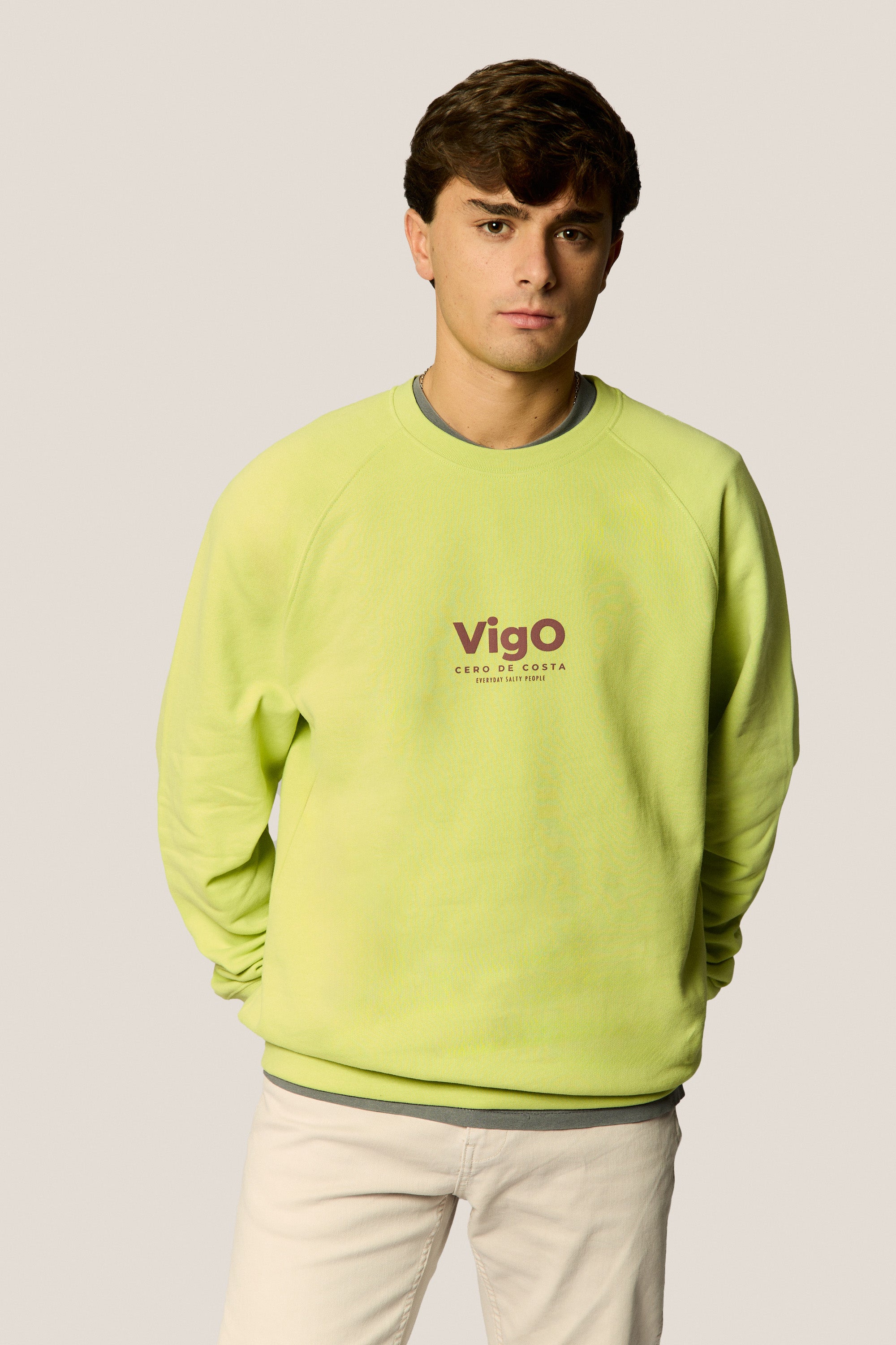 SUDADERA VERDE/MALVA "VIGO"