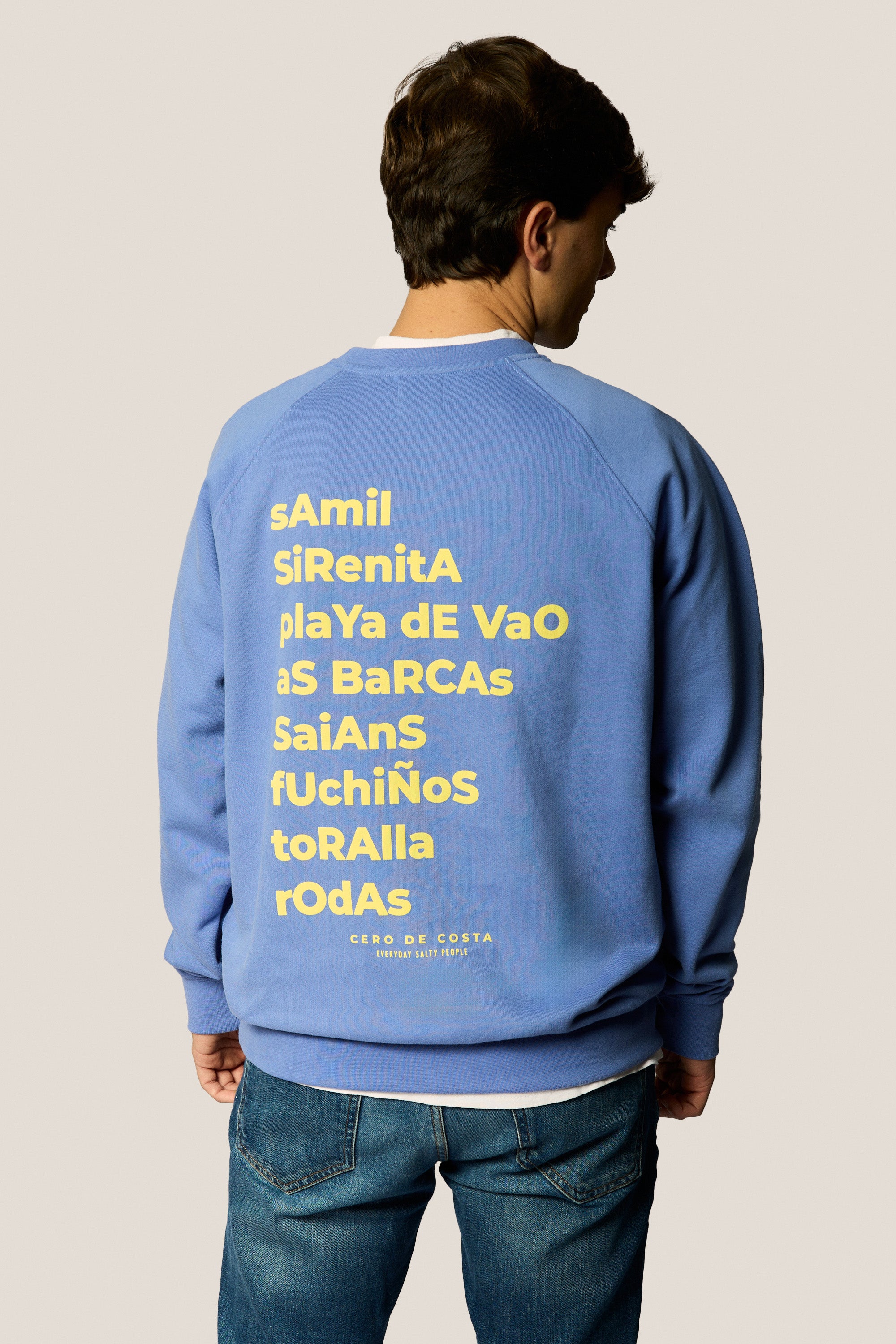 SUDADERA "ESTRELLA VIGO" AZUL TIZA/AMARILLO SIN CAPUCHA