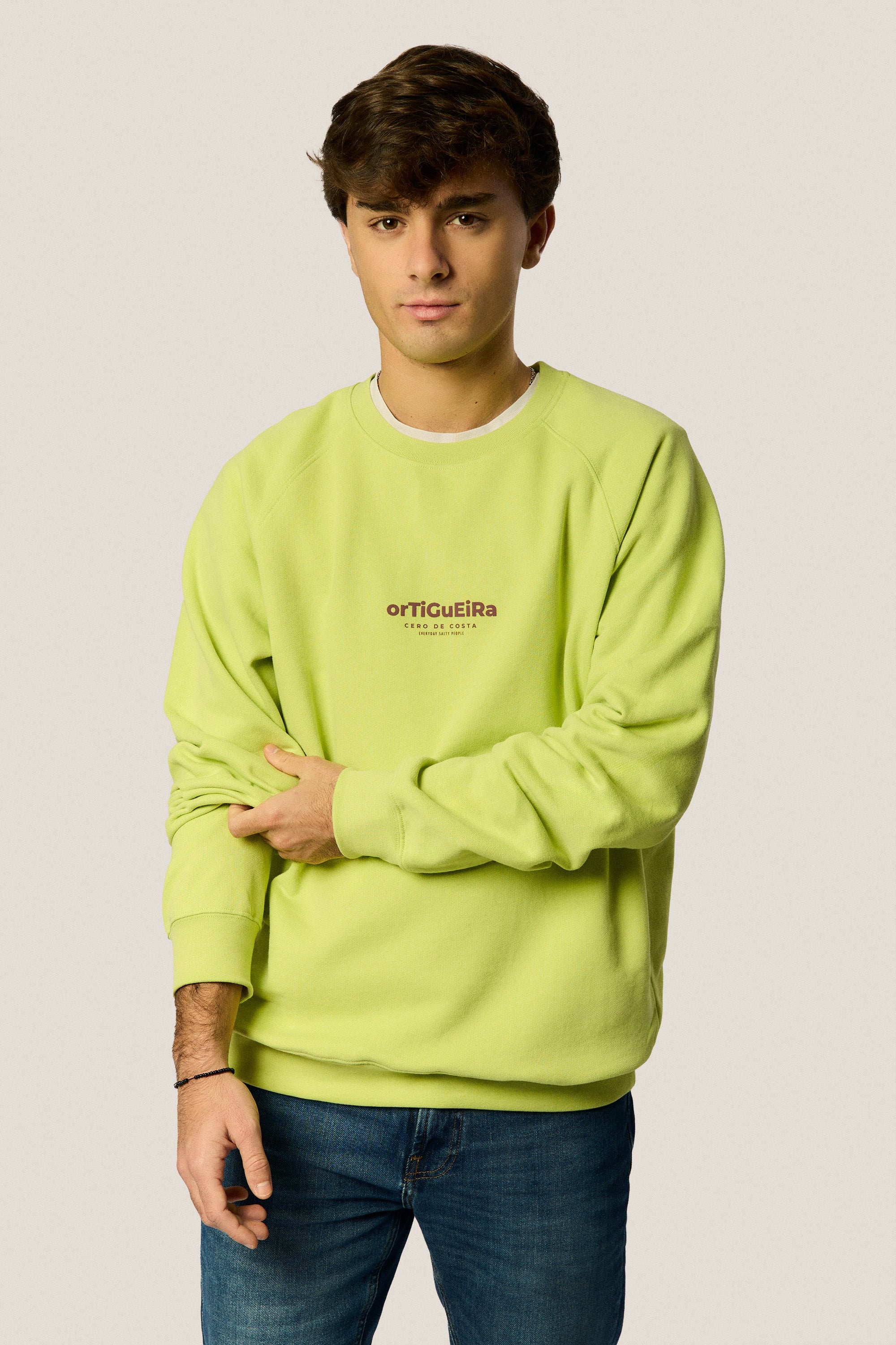 SUDADERA VERDE/MALVA "ORTIGUEIRA"