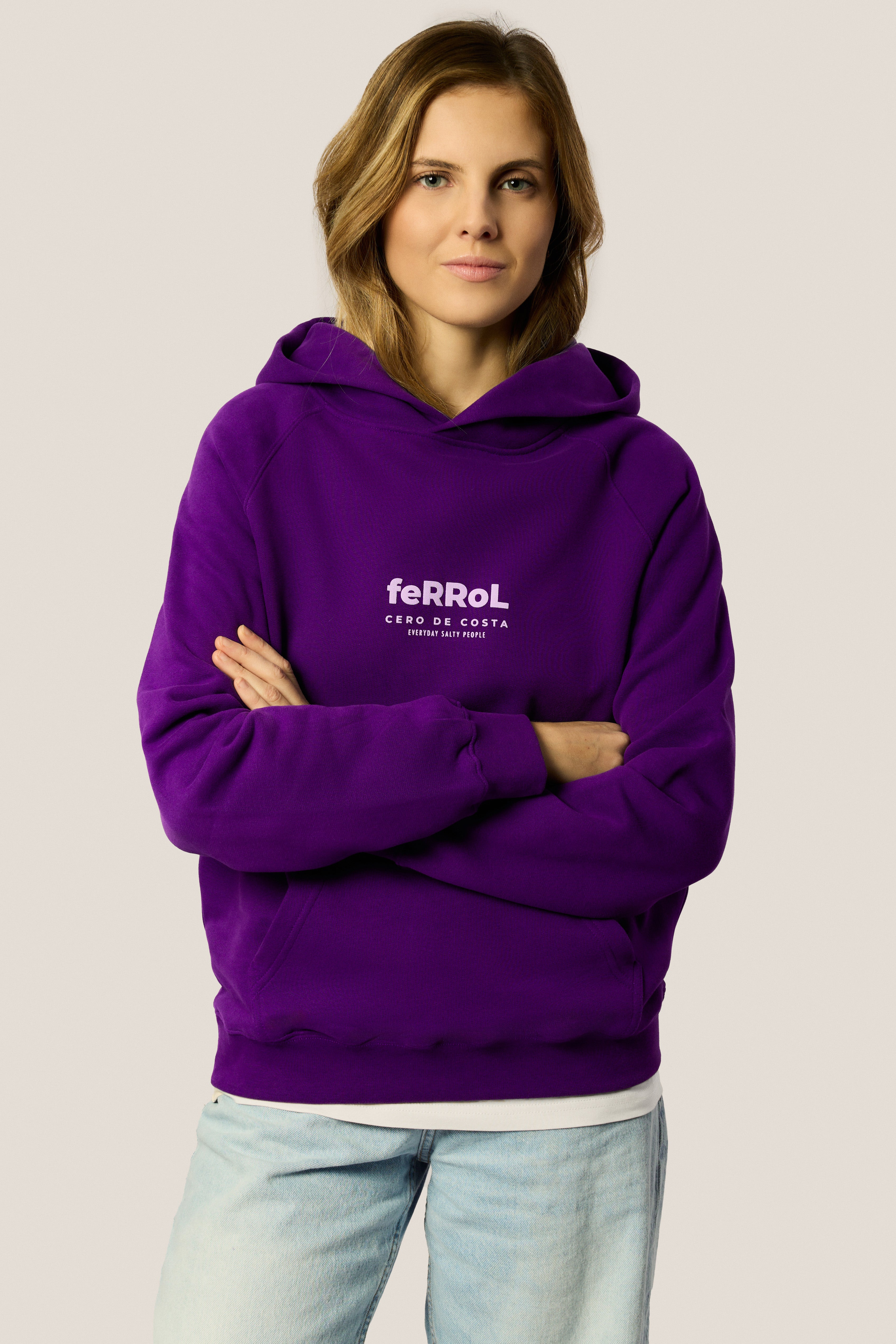 SUDADERA VIOLETA/LILA "FERROL" CON CAPUCHA