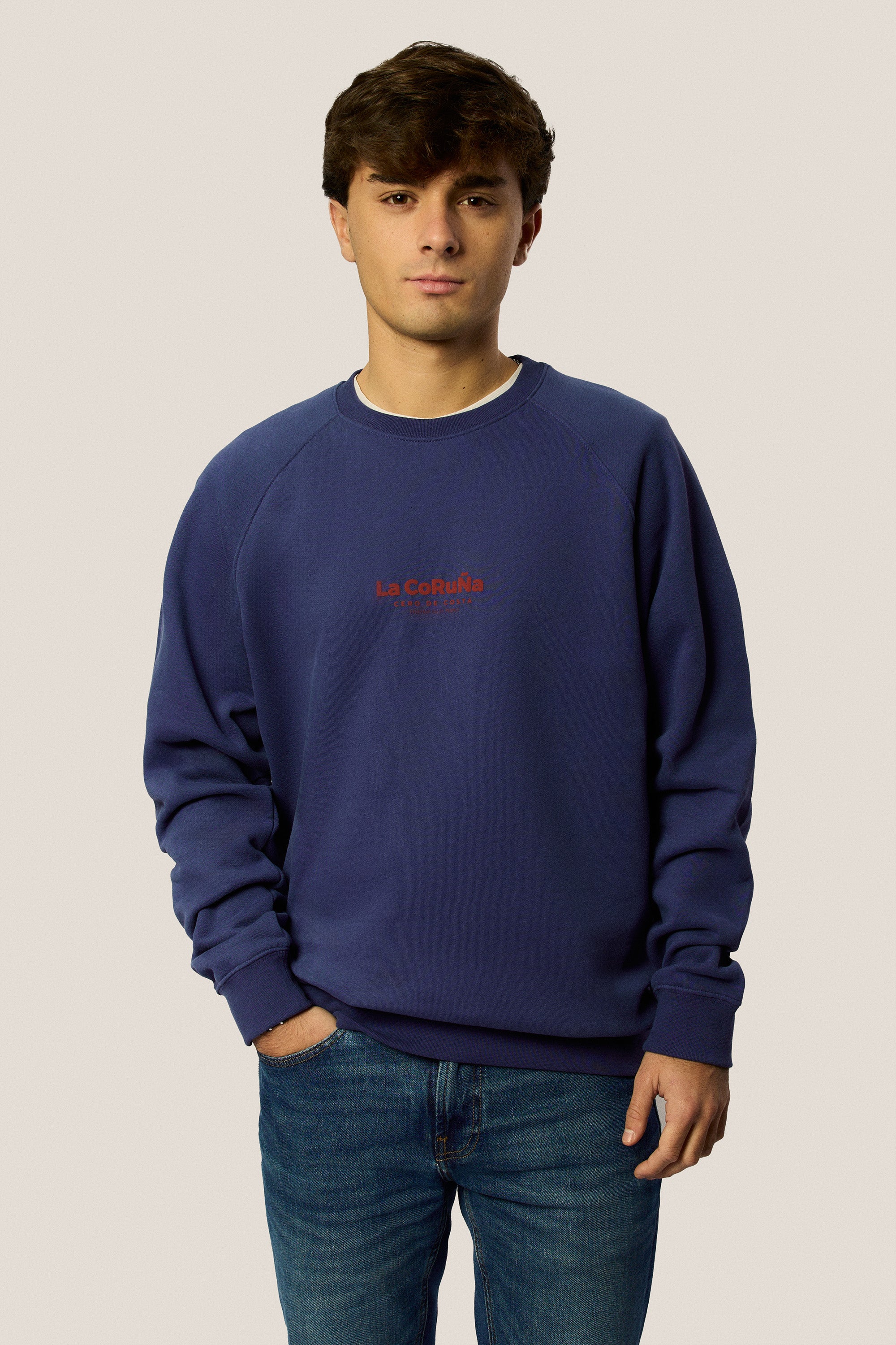 SUDADERA AZUL/ROJO "LA CORUÑA" PLAYAS CIUDAD