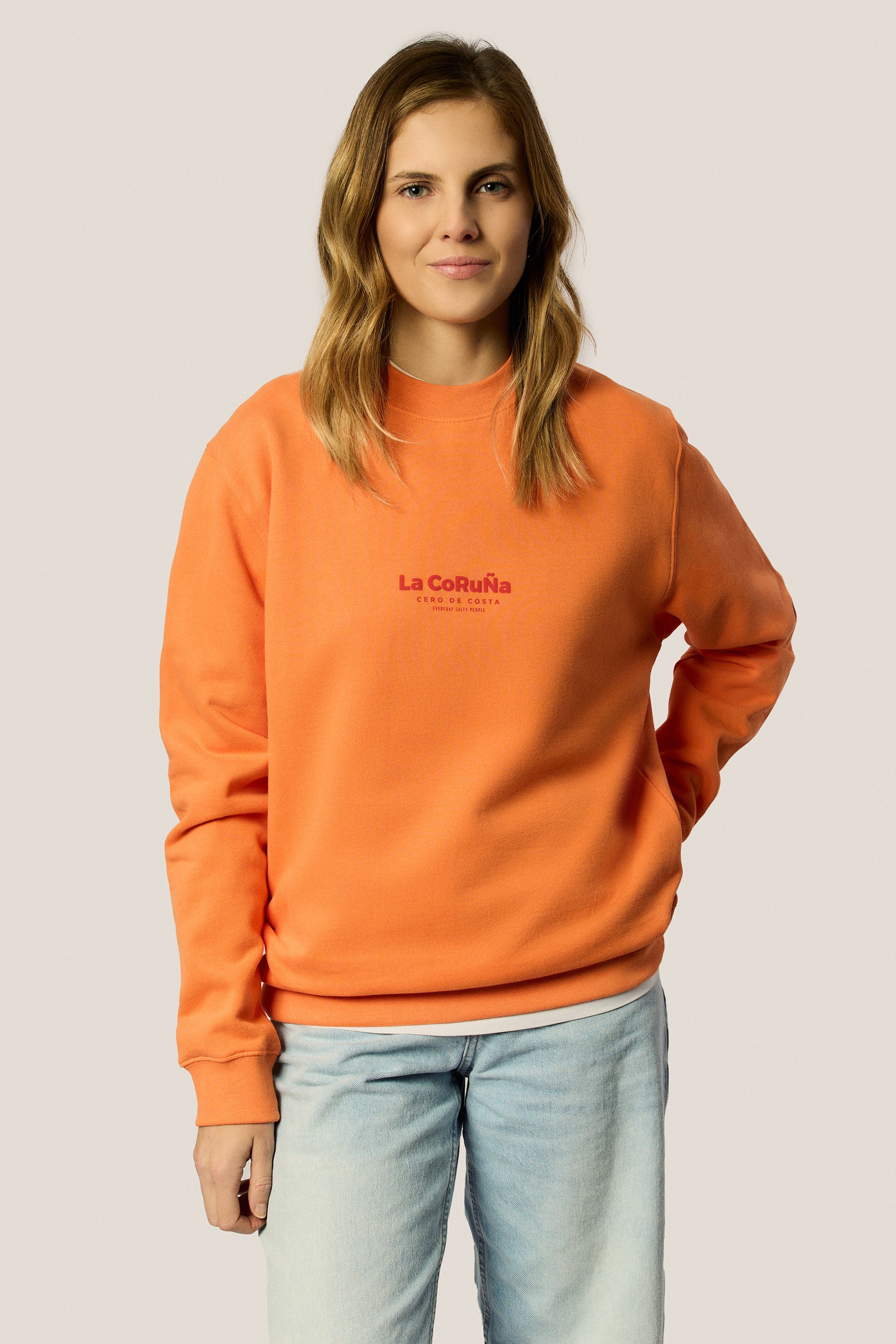 SUDADERA CORAL/ROJO "LA CORUÑA" PLAYAS CIUDAD