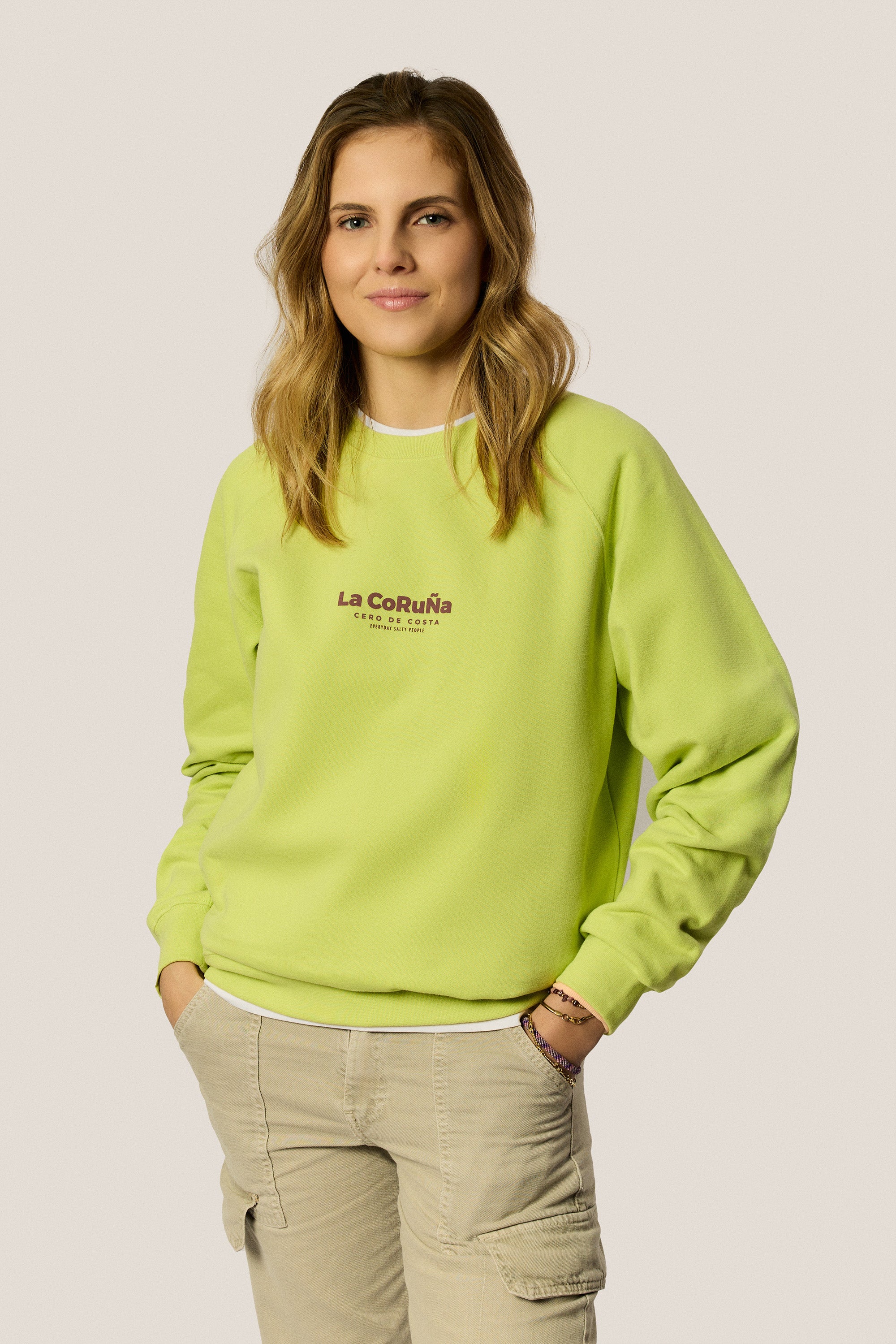 SUDADERA VERDE/MALVA 