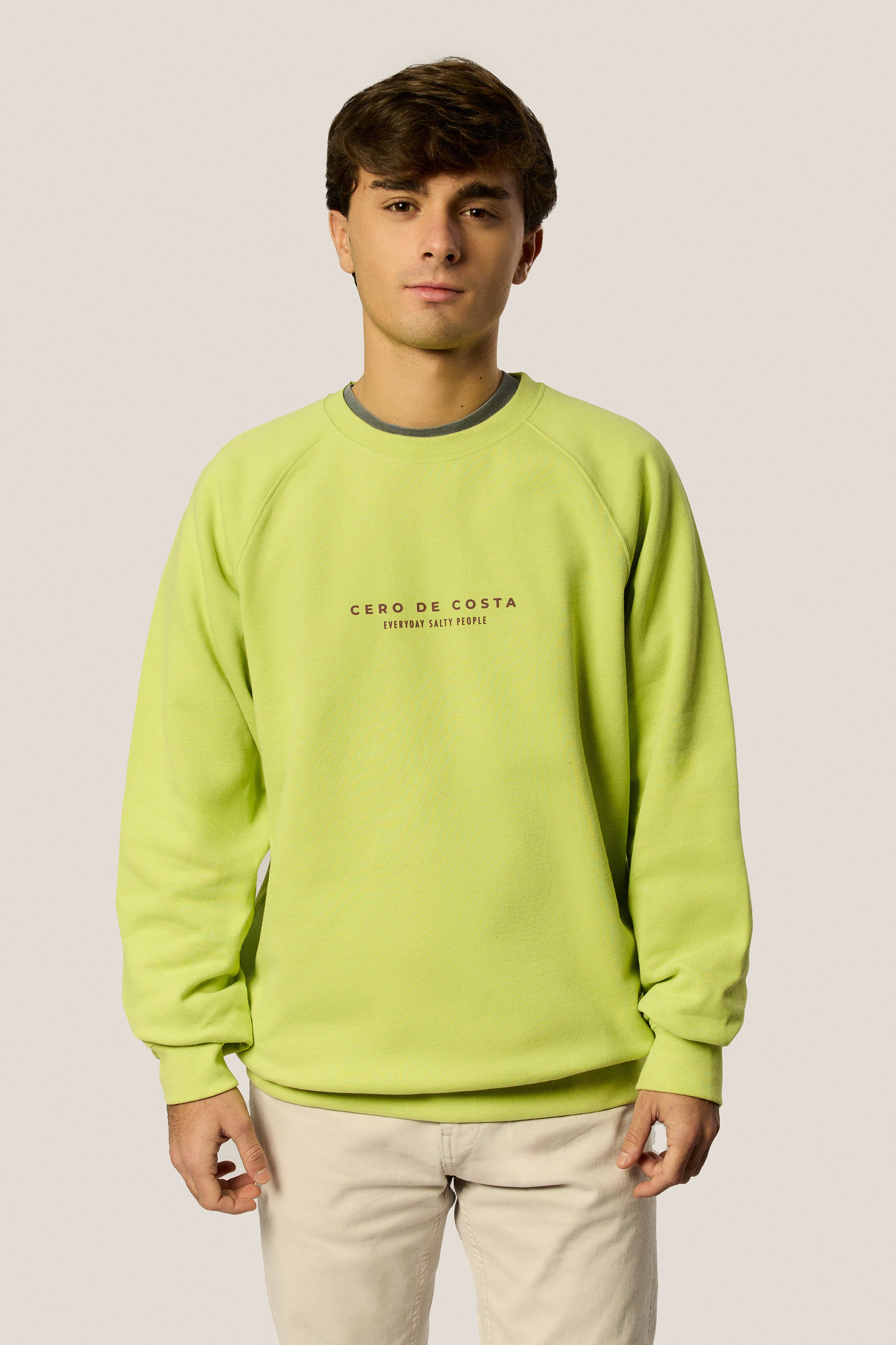 SUDADERA VERDE/MALVA "CERO DE COSTA" PLAYAS SURF