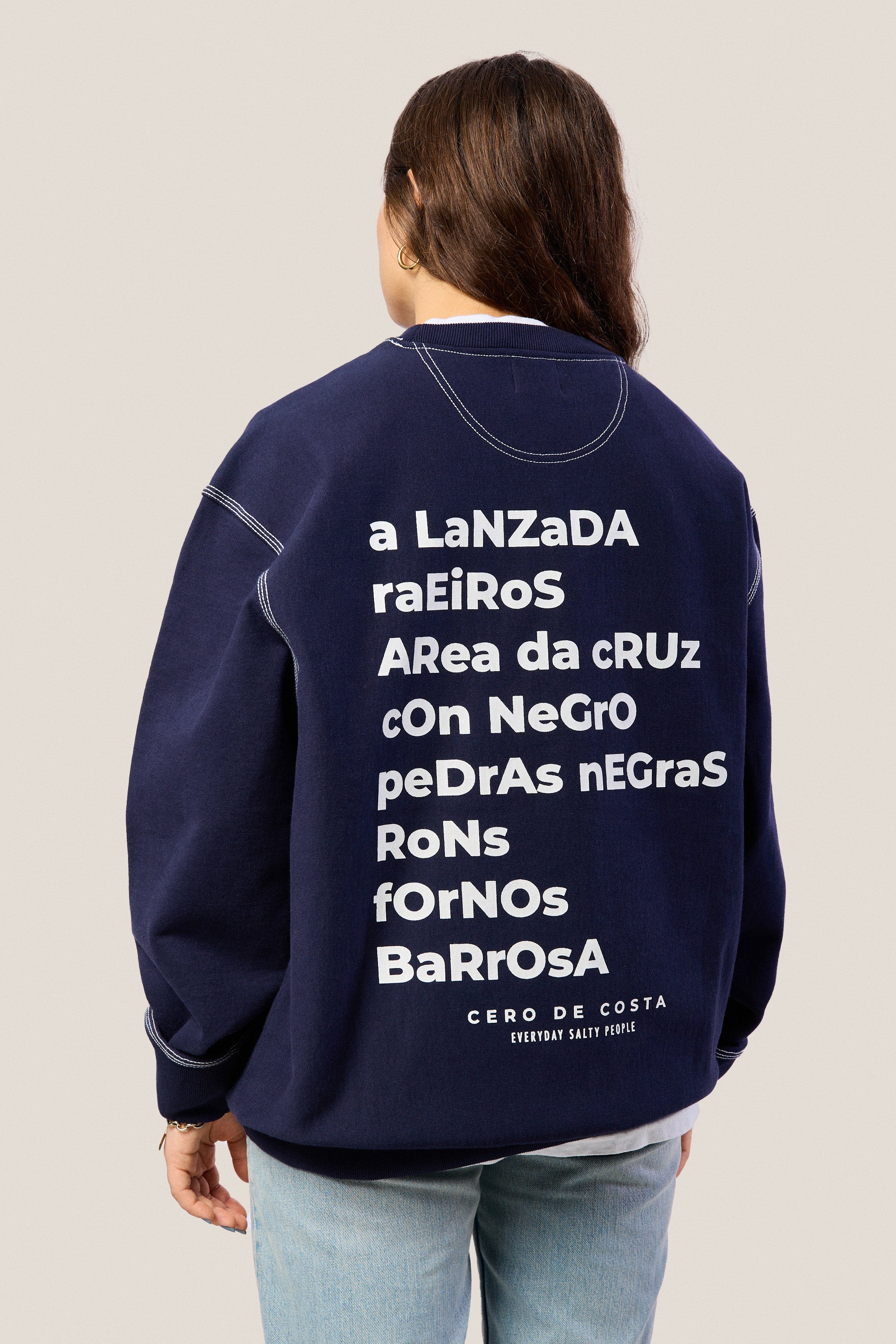 SUDADERA MARINO/BLANCO 