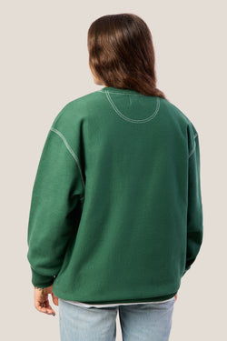 SUDADERA VERDE/BLANCO “CERO DE COSTA” SIN PLAYAS (PESPUNTE)