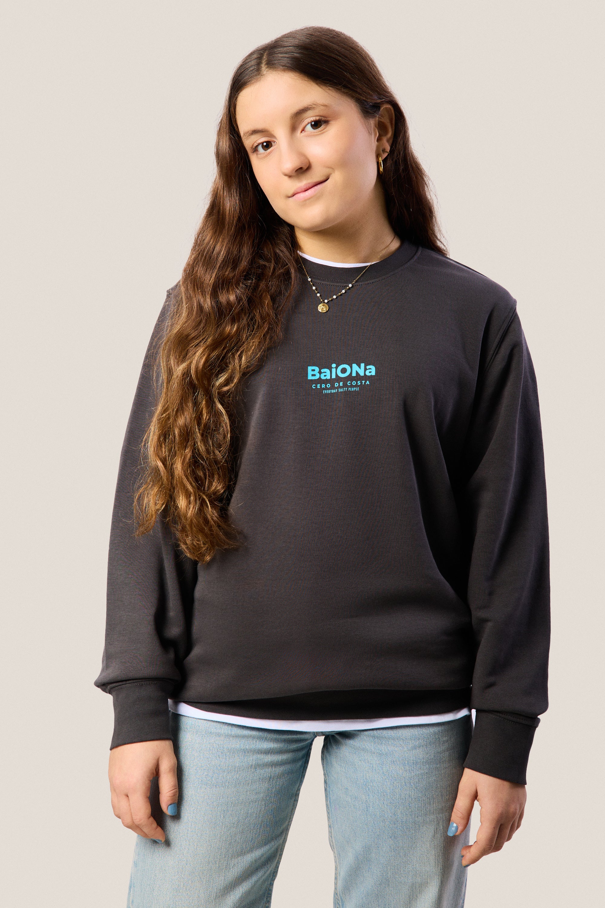 SUDADERA ANTRACITA/AZUL "BAIONA"