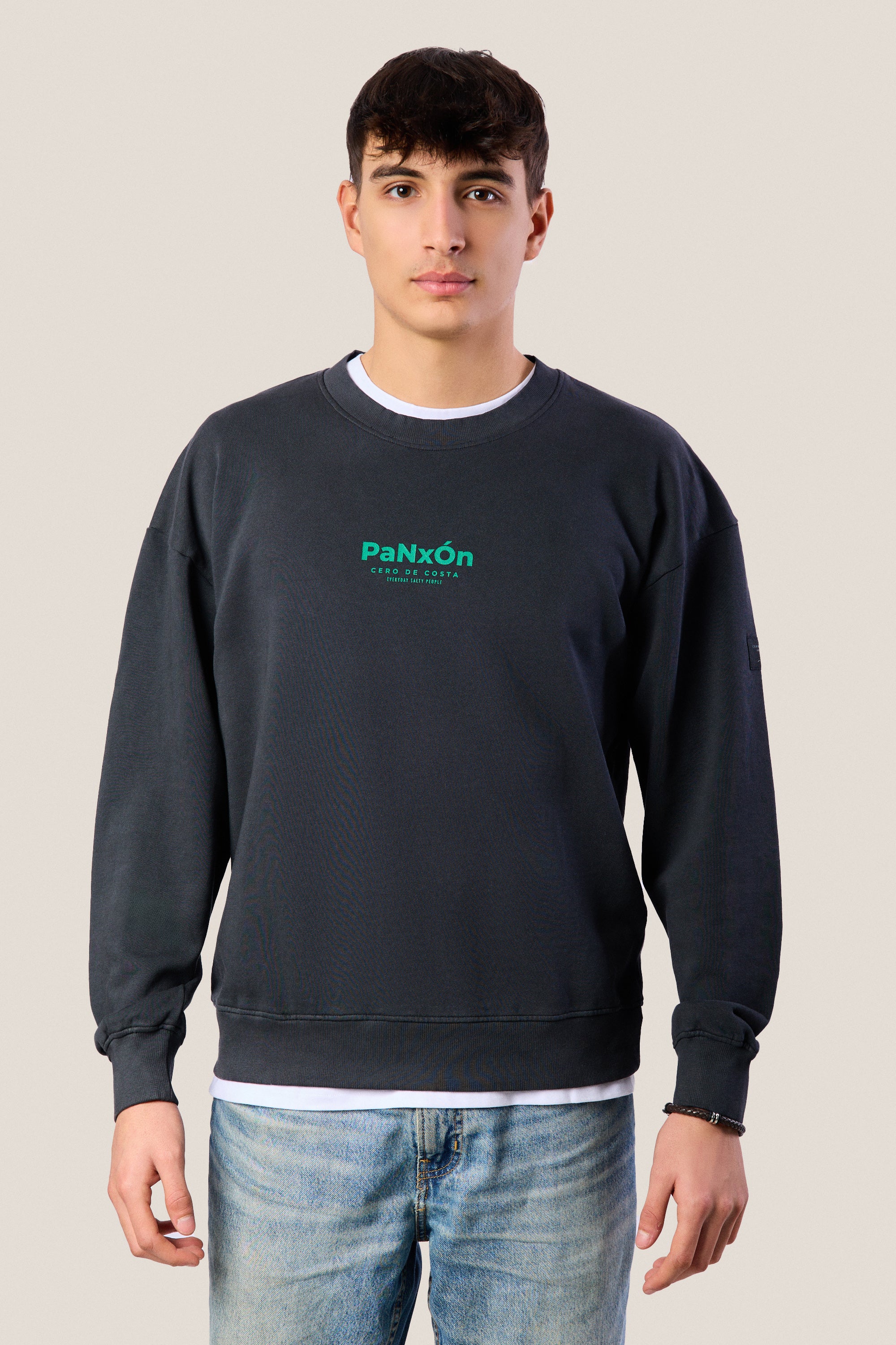 SUDADERA ANTRACITA/VERDE 