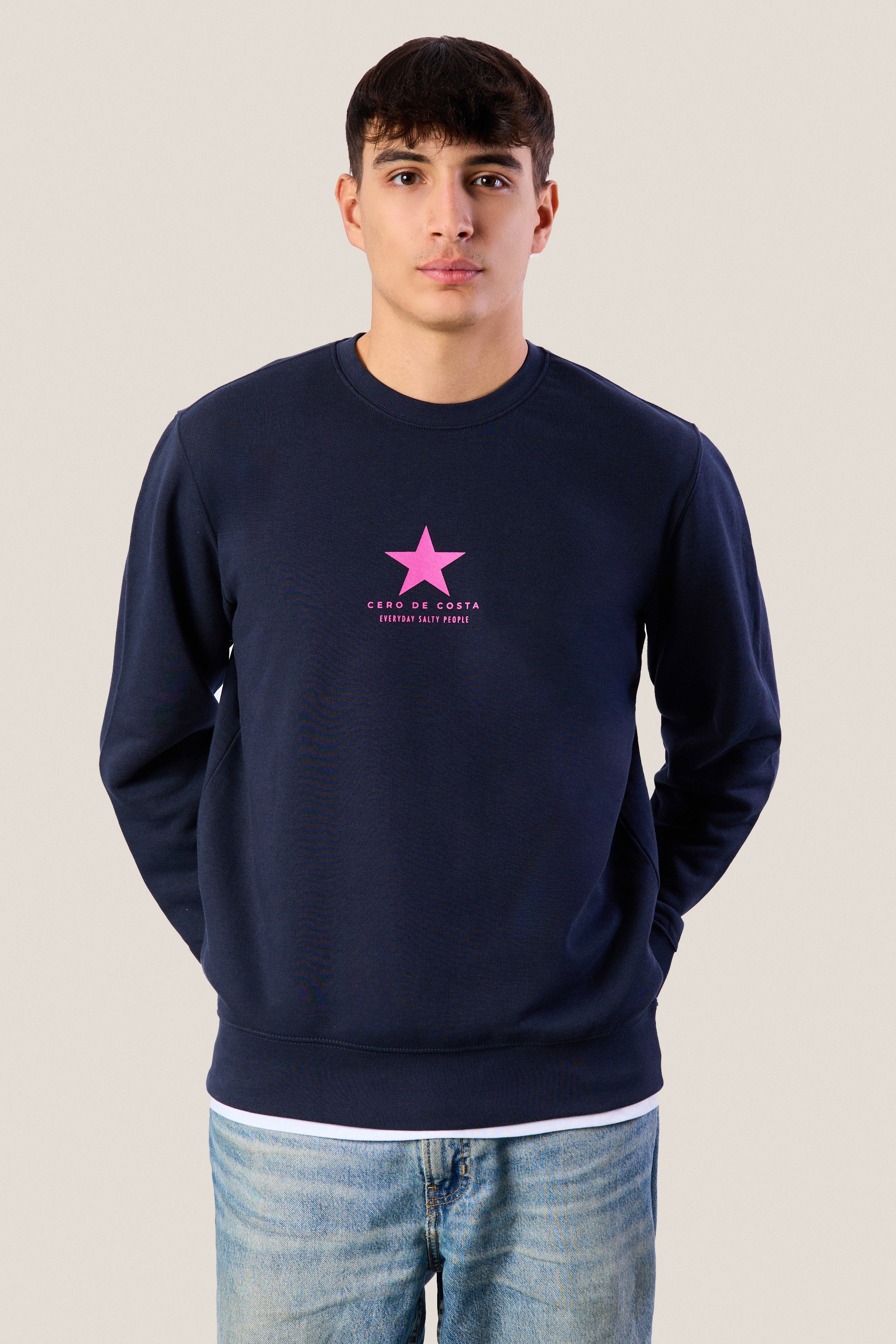 SUDADERA MARINO/FUCSIA 