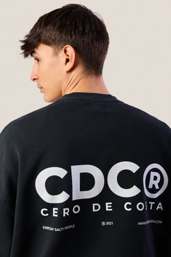 SUDADERA NEGRO/BLANCO “CDC” SIN PLAYAS