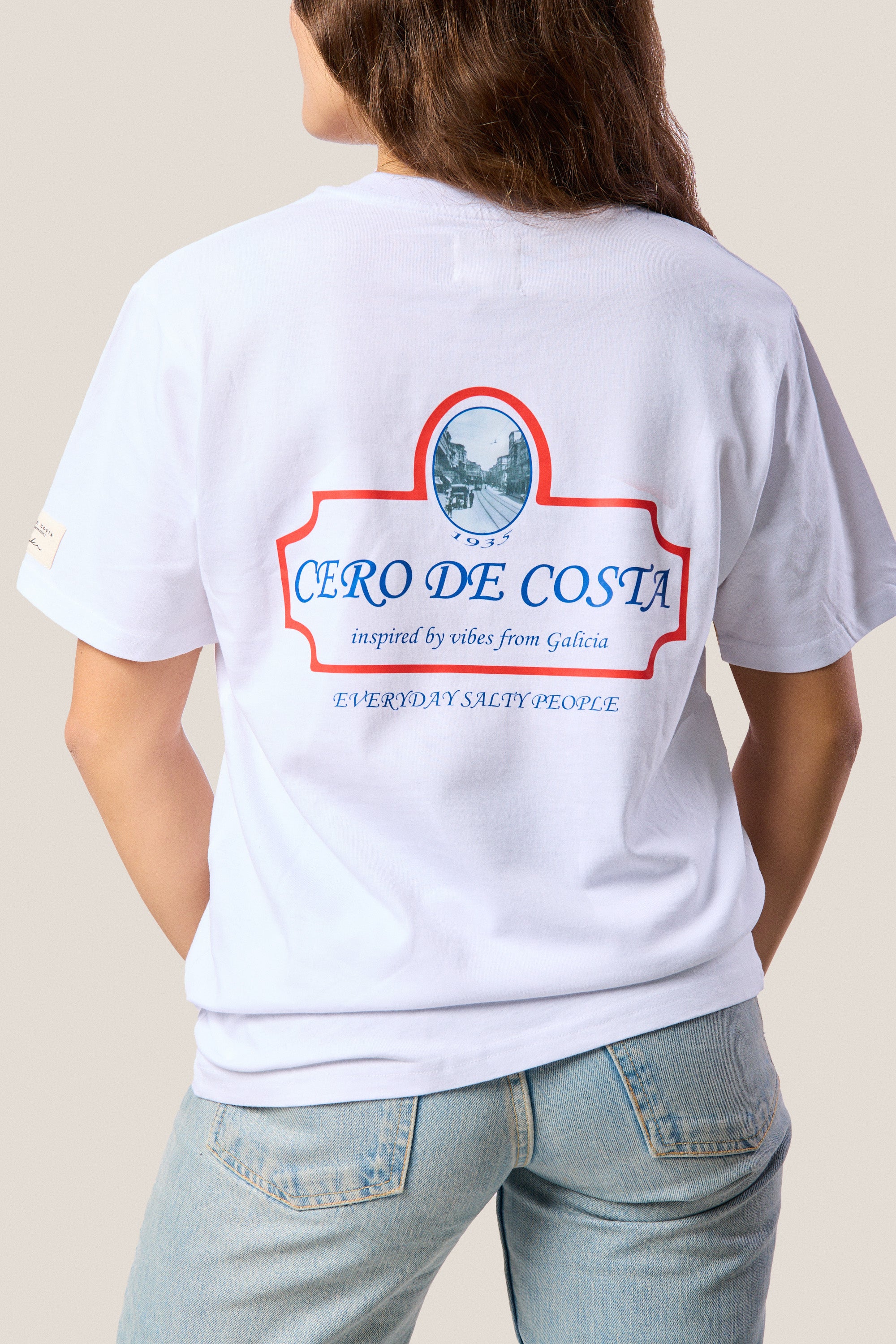 CAMISETA BLANCA LOGO "FROM GALICIA" CERO DE COSTA