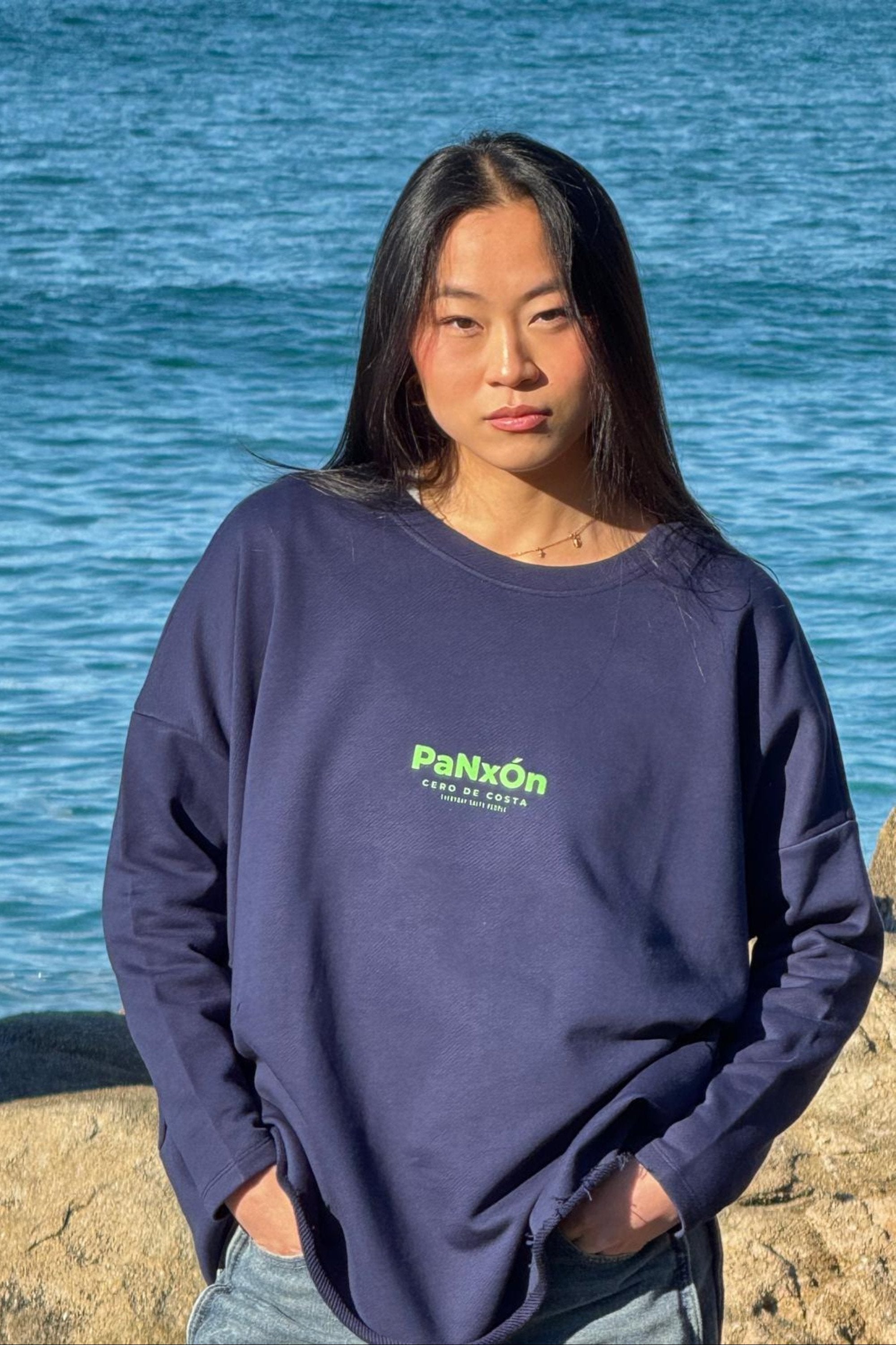 SUDADERA MARINO/VERDE "PANXÓN" TALLA ÚNICA