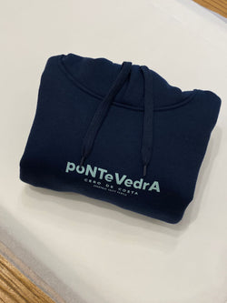 SUDADERA KIDS CON CAPUCHA MARINO/VERDE "PONTEVEDRA"