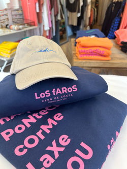 SUDADERA AZUL/ROSA "LOS FAROS" SIN CAPUCHA