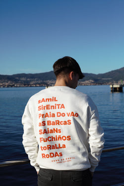 SUDADERA BLANCA/NARANJA QUEMADO "VIGO"