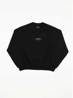 SUDADERA OVERSIZED NEGRO/CIAN "BUEU"