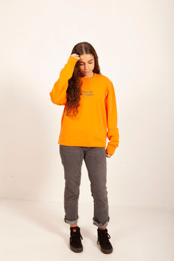 SUDADERA NARANJA/ANTRACITA "FIN DO MUNDO" SIN CAPUCHA