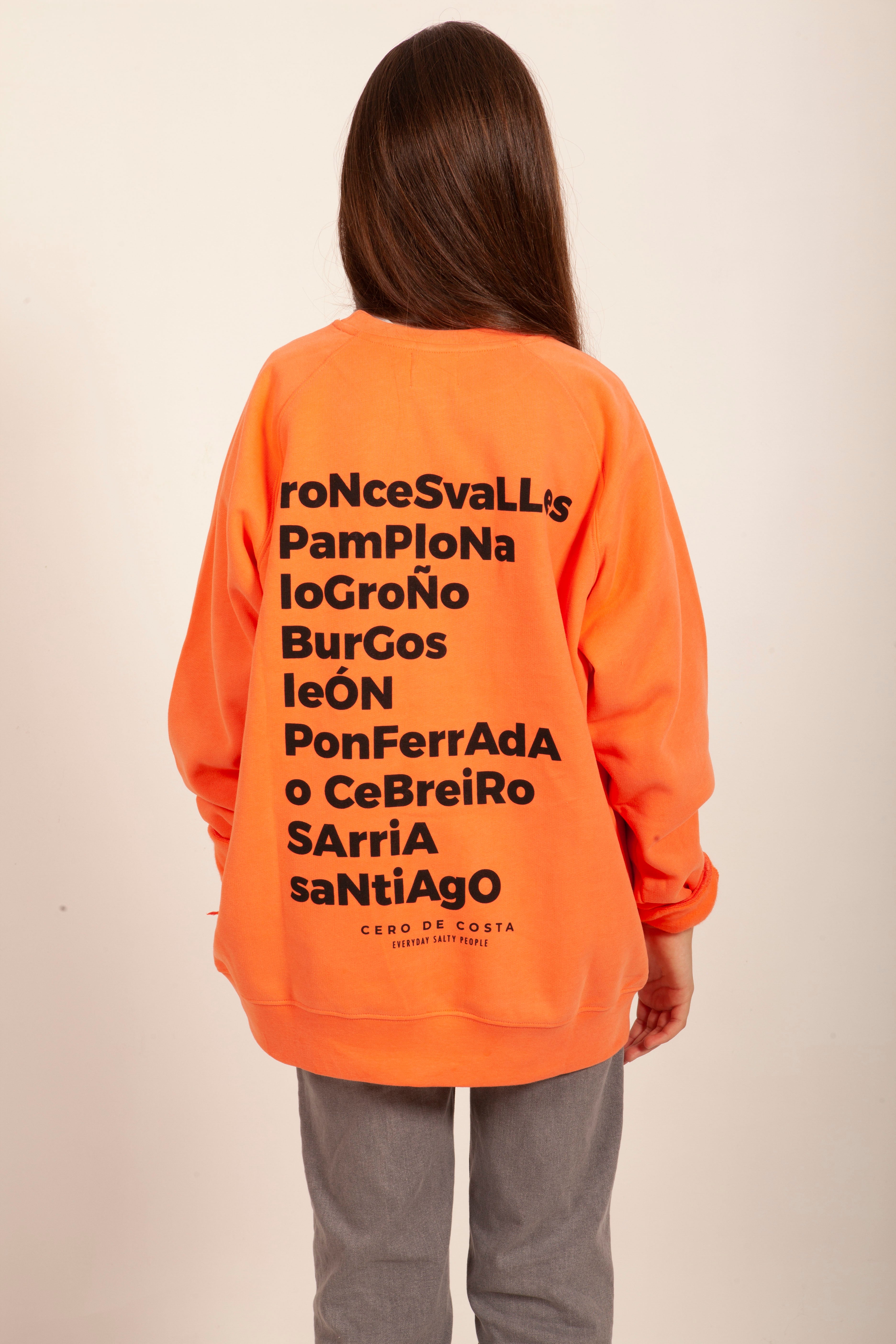 SUDADERA NARANJA/NEGRO 