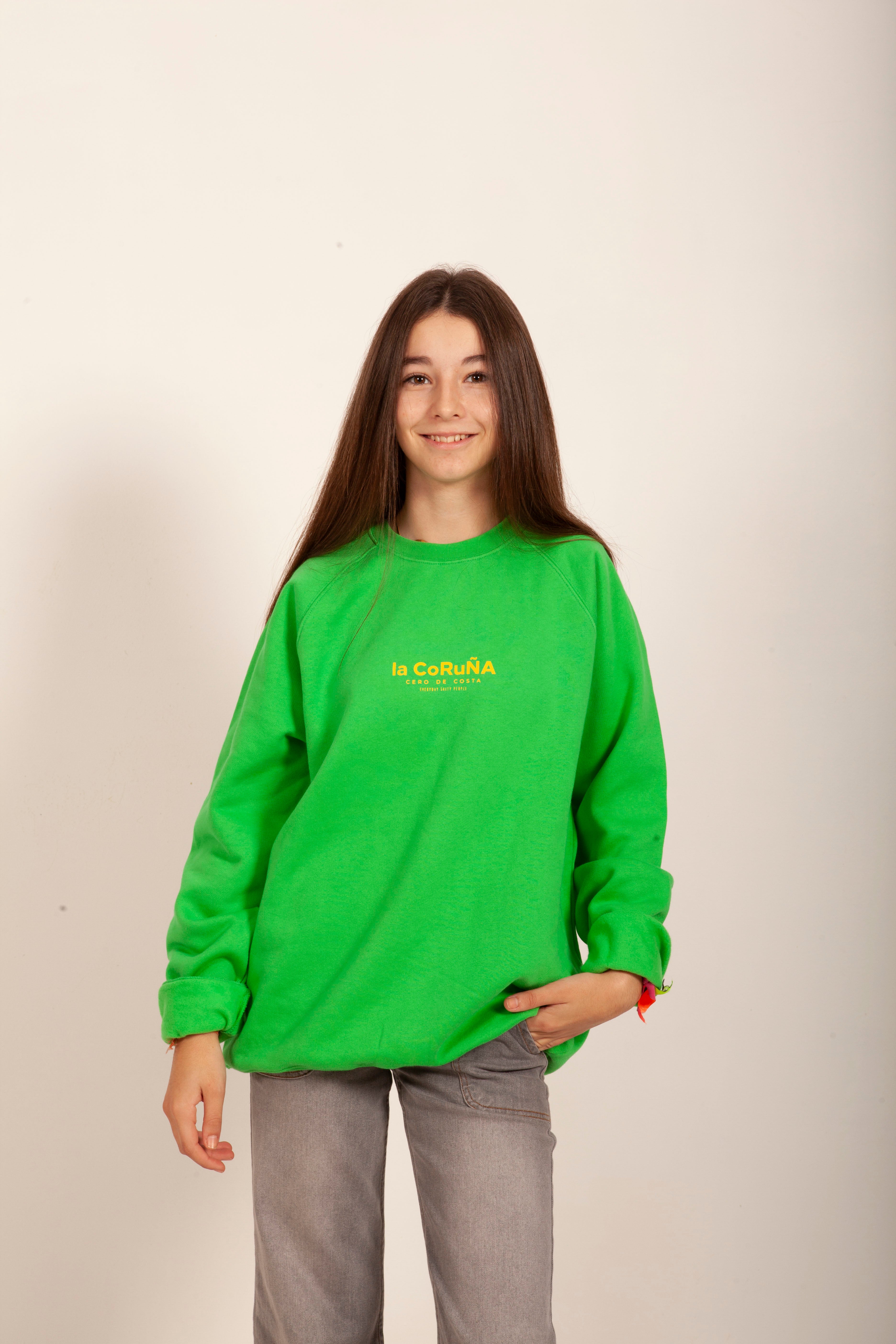 SUDADERA VERDE/AMARILLO "LA CORUÑA" PLAYAS CIUDAD