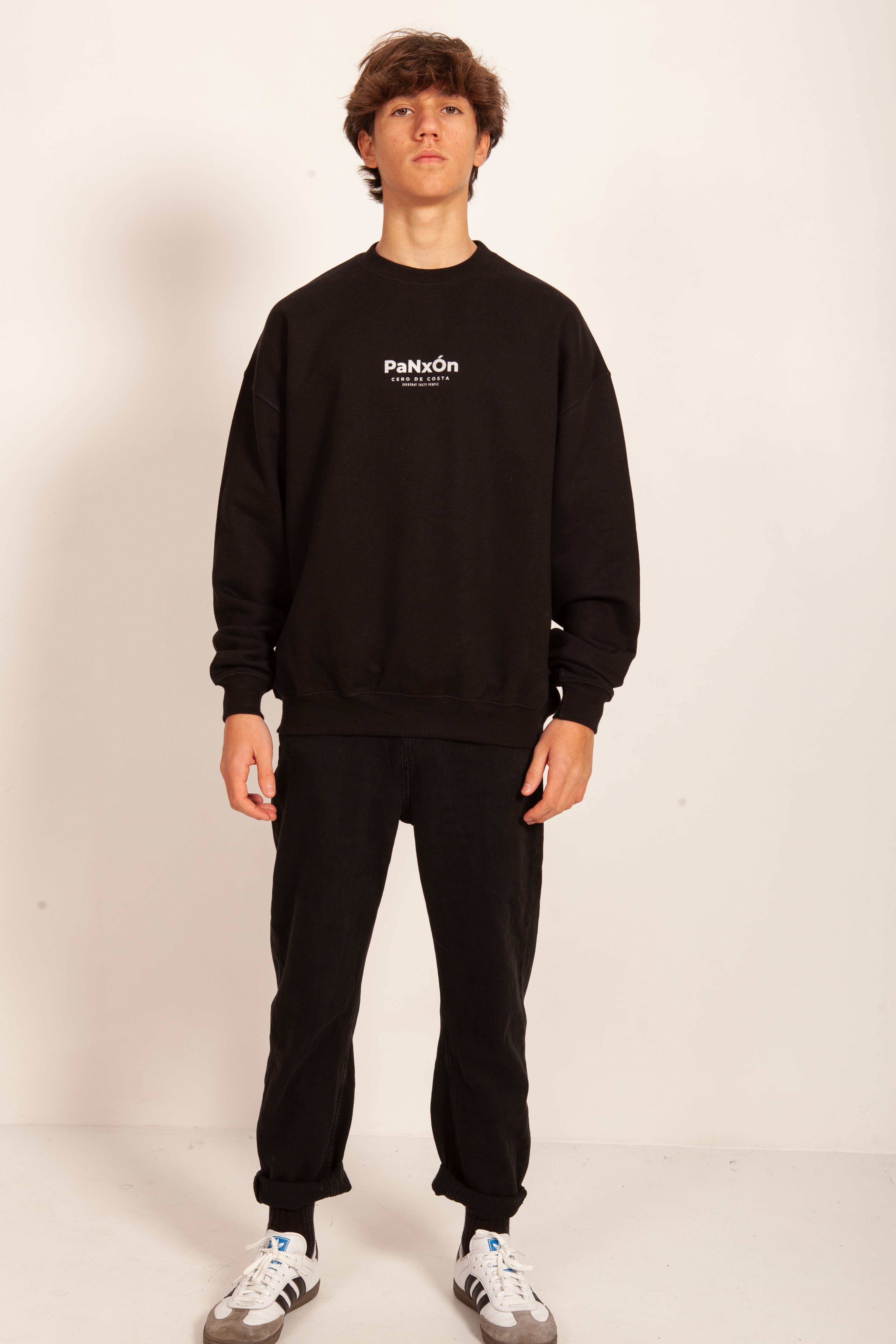 SUDADERA OVERSIZE NEGRO/PLATA "PANXÓN"