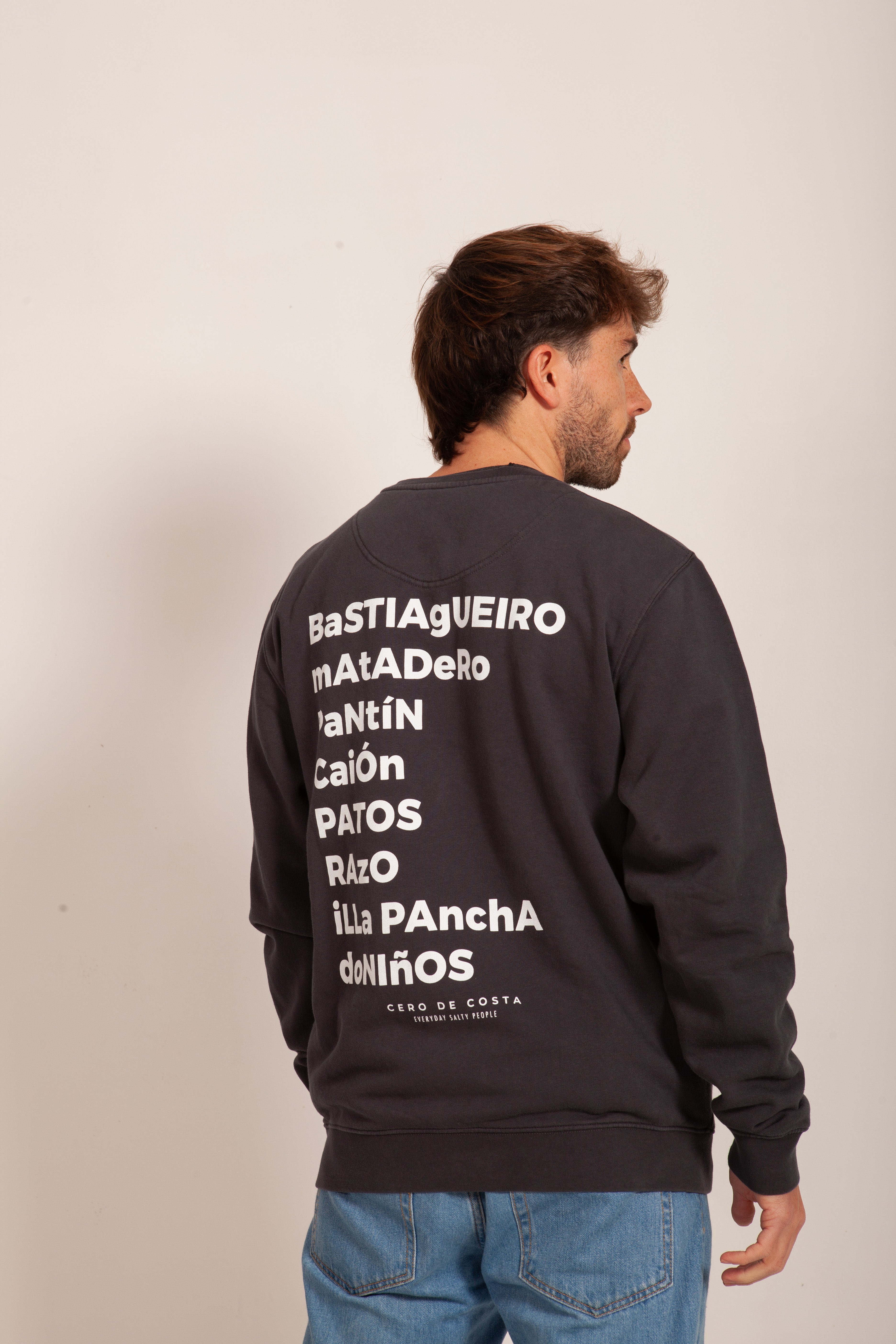 SUDADERA OVERSIZE ANTRACITA/BLANCO PLAYAS SURF