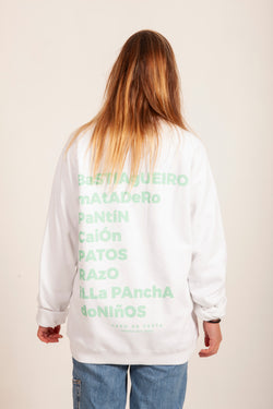 SUDADERA BLANCA/VERDE AGUA "ENJOY SURFING"