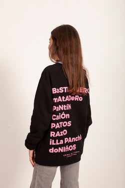 SUDADERA OVERSIZED NEGRA/ROSA ESTRELLA