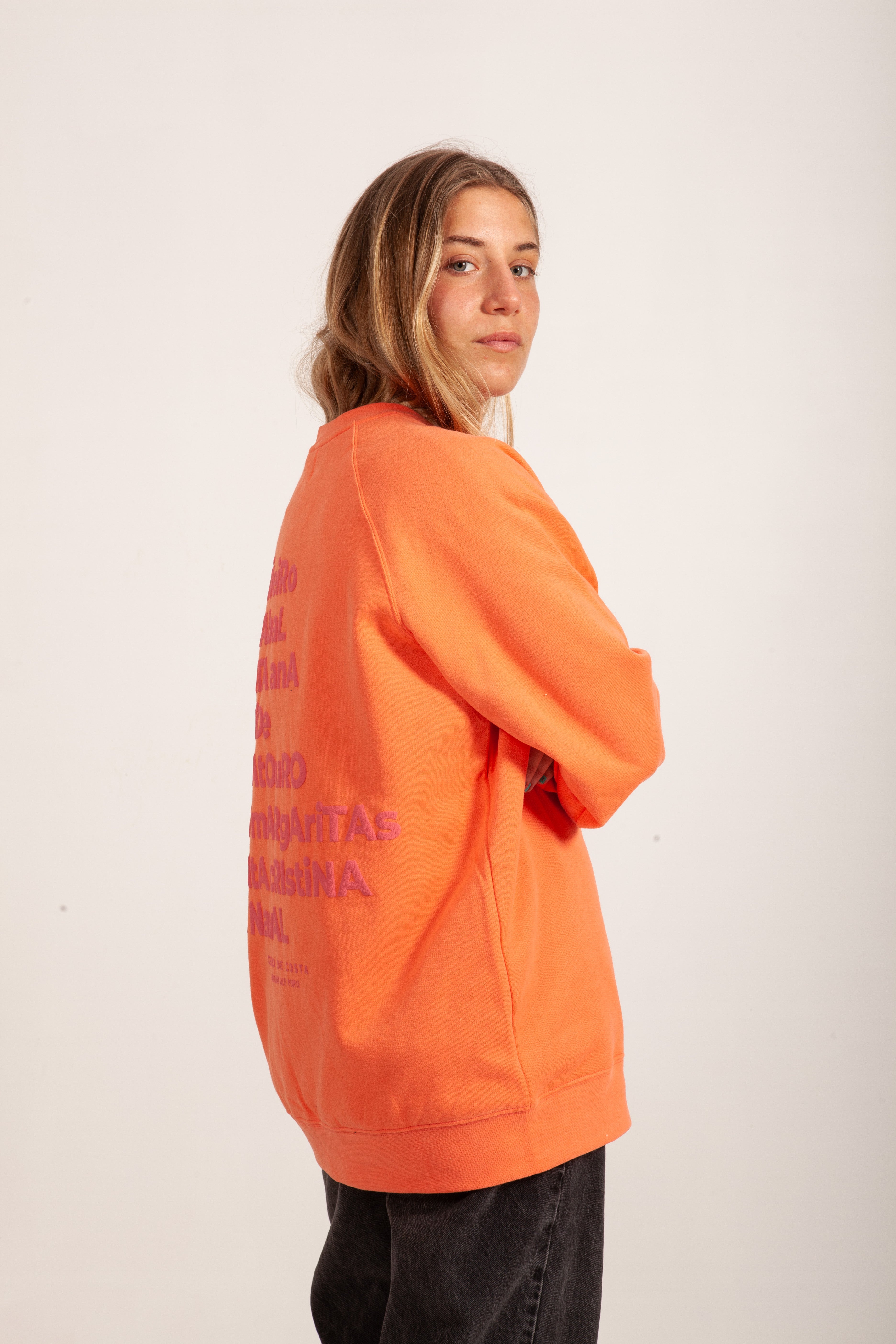 SUDADERA OVERSIZE NARANJA/ROSA FLUOR 