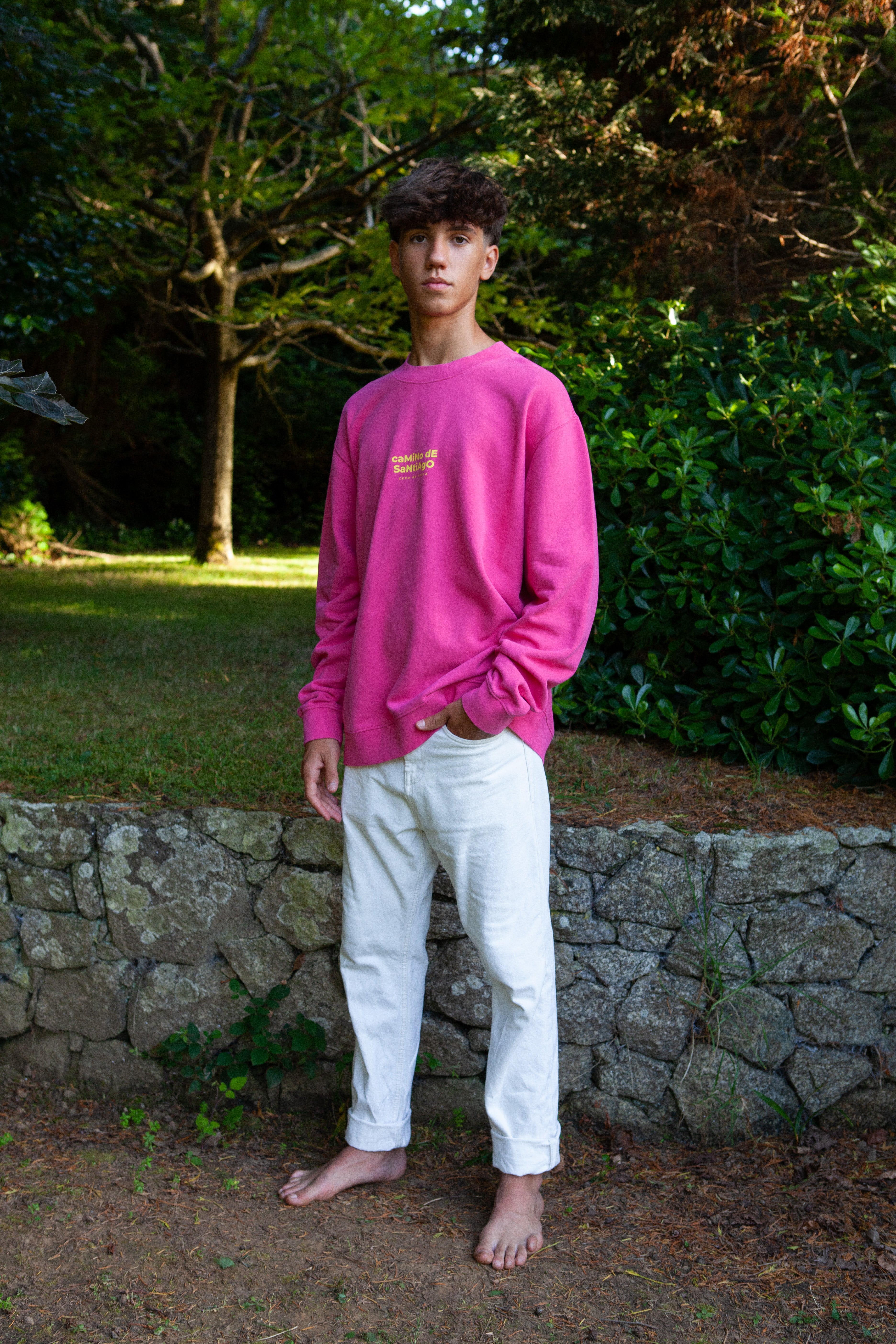 SUDADERA FUCSIA/AMARILLO 