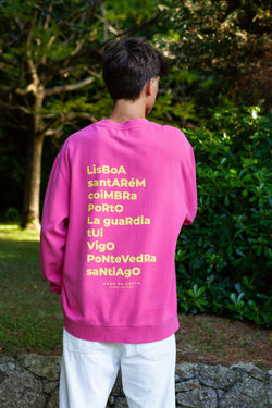 SUDADERA FUCSIA/AMARILLO "CAMINO DE SANTIAGO PORTUGUÉS"