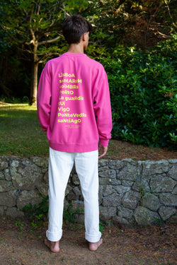 SUDADERA FUCSIA/AMARILLO "CAMINO DE SANTIAGO PORTUGUÉS"