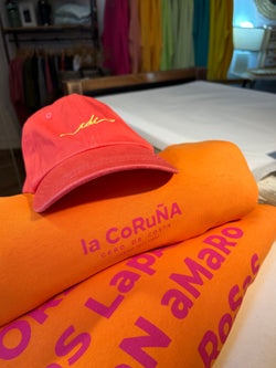 SUDADERA NARANJA/FUCSIA "LA CORUÑA" PLAYAS CIUDAD SIN CAPUCHA