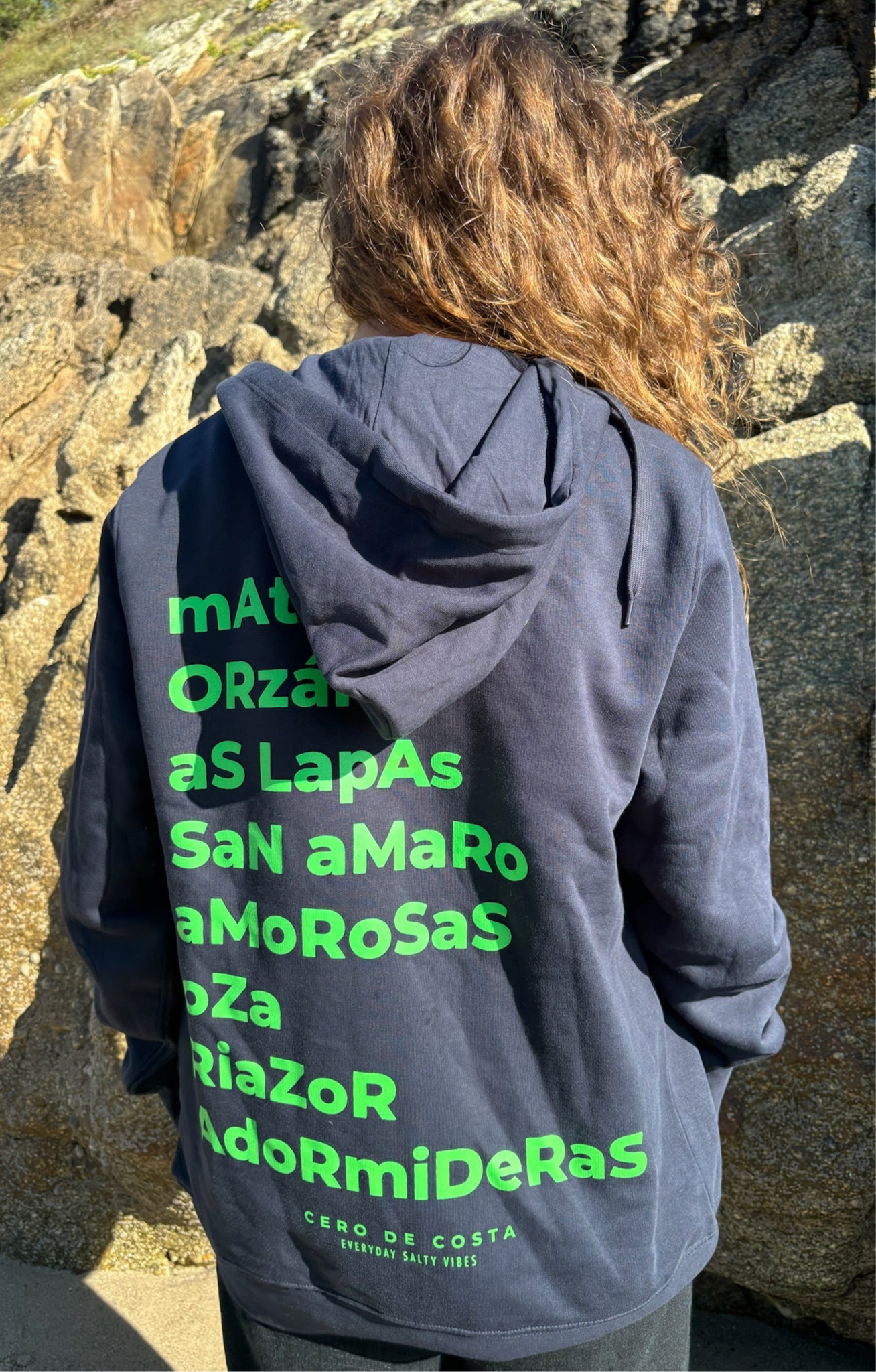 SUDADERA CREMALLERA MARINO/VERDE PLAYAS CIUDAD LA CORUÑA