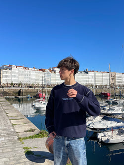 SUDADERA MARINO/AZUL "PONTEVEDRA" (PESPUNTE)