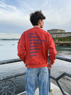 SUDADERA OVERSIZE ROJO/AZUL "CERO DE COSTA" VIGO