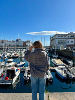 SUDADERA GRIS/ANTRACITA "LUGO" CON CAPUCHA