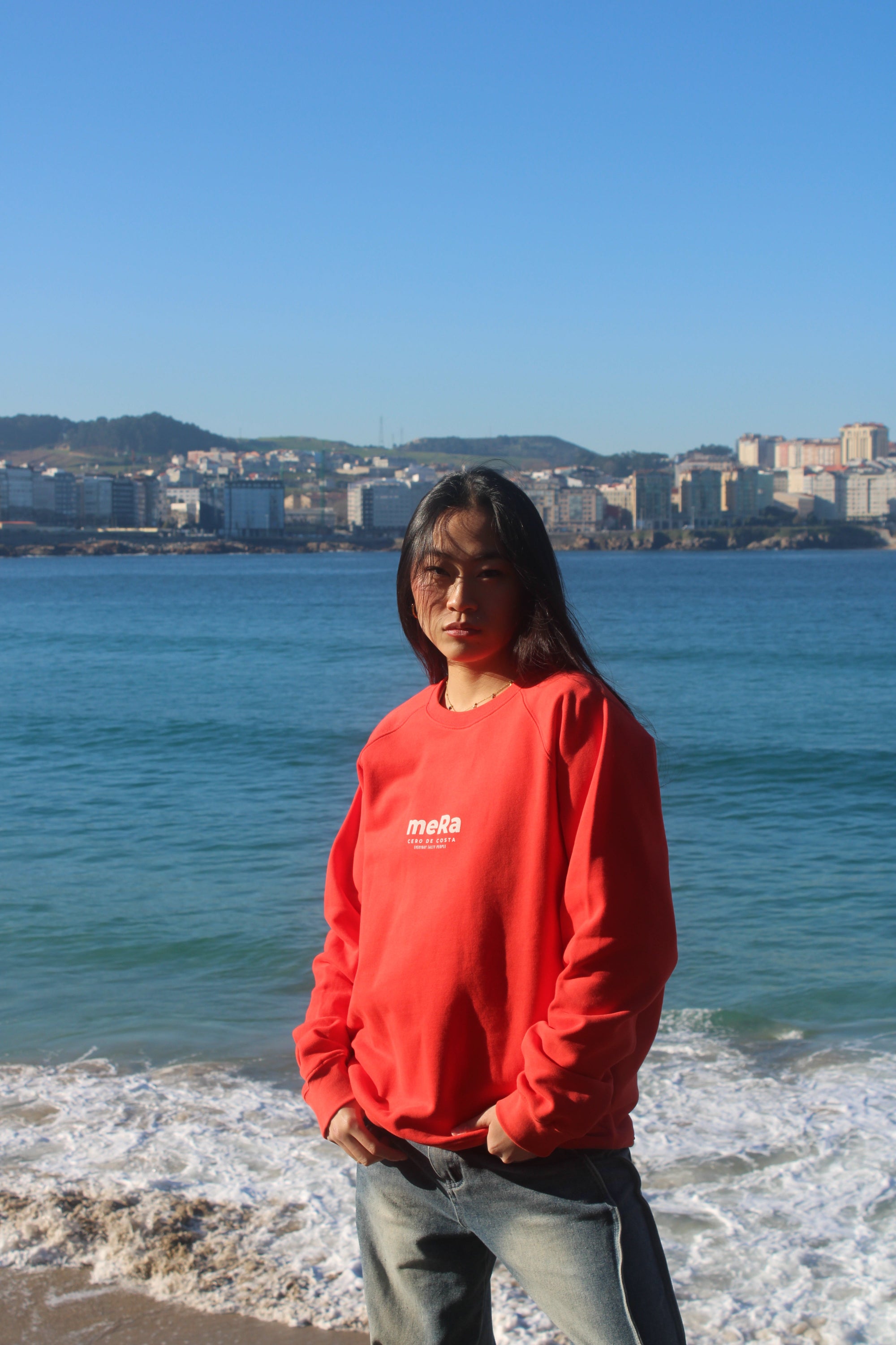 SUDADERA ROJO/BLANCO "MERA"