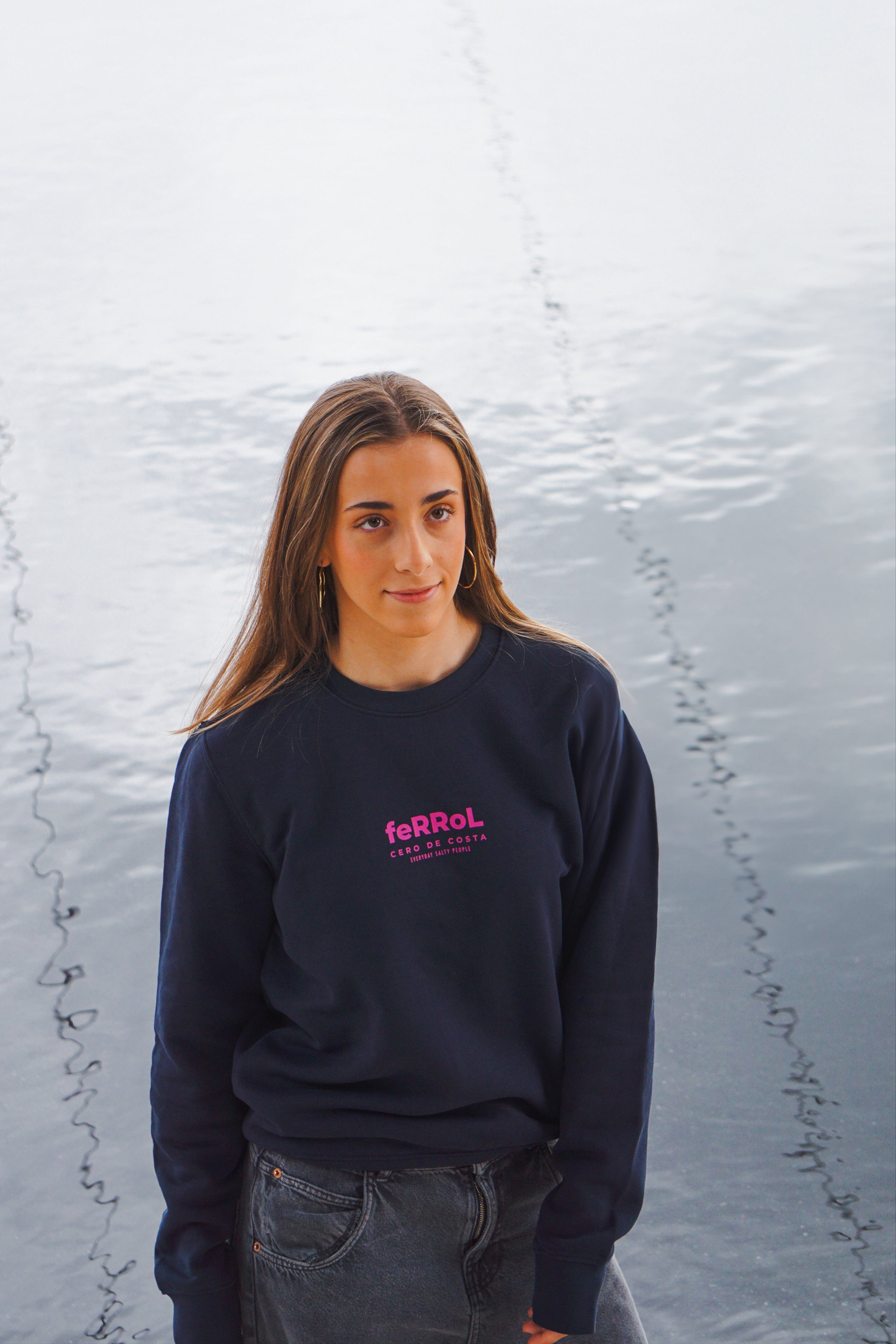 SUDADERA MARINO/FUCSIA 