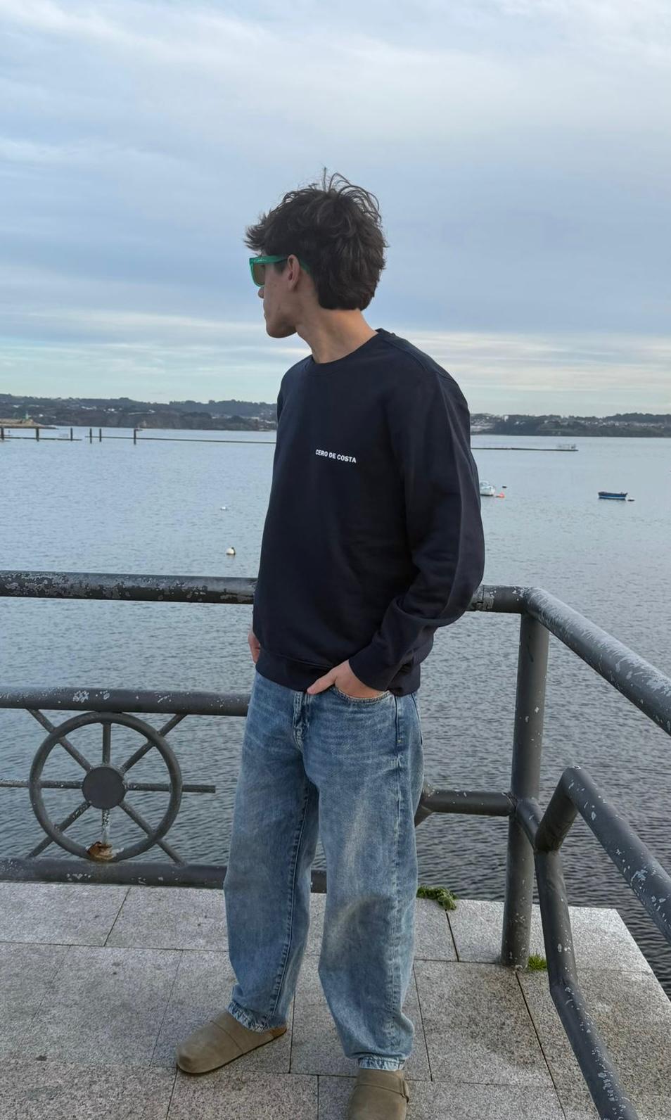 SUDADERA MARINO/BLANCO “CERO DE COSTA” SIN LETRAS